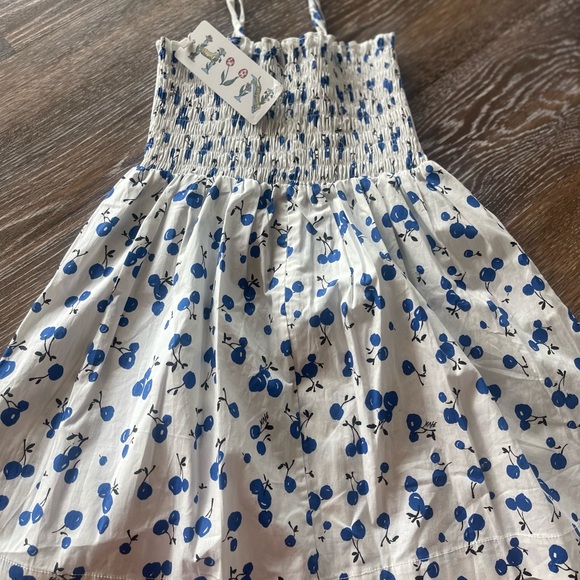New!! Kids Laura stretchy Cotton Dress - Blue Cherry - HVN - Picture 4 of 7